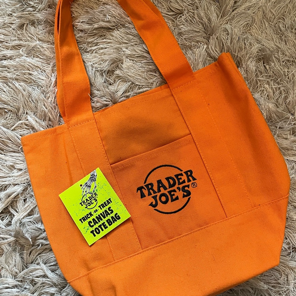 Trader Joe's Orange Canvas Tote Bag